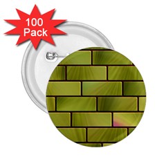 Modern Green Bricks Background Image 2 25  Buttons (100 Pack)  by Simbadda