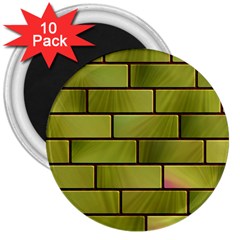 Modern Green Bricks Background Image 3  Magnets (10 Pack)  by Simbadda