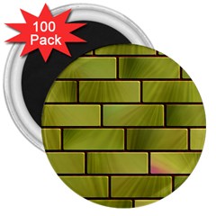 Modern Green Bricks Background Image 3  Magnets (100 Pack) by Simbadda