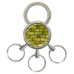 Modern Green Bricks Background Image 3-ring Key Chains by Simbadda