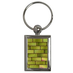 Modern Green Bricks Background Image Key Chains (rectangle)  by Simbadda