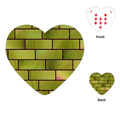 Modern Green Bricks Background Image Playing Cards (heart)  by Simbadda