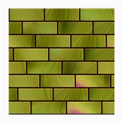 Modern Green Bricks Background Image Medium Glasses Cloth by Simbadda