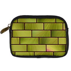 Modern Green Bricks Background Image Digital Camera Cases by Simbadda