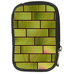 Modern Green Bricks Background Image Compact Camera Cases by Simbadda