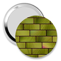 Modern Green Bricks Background Image 3  Handbag Mirrors by Simbadda