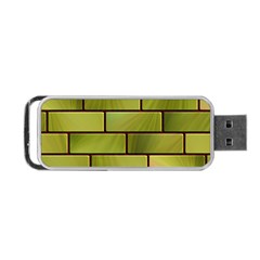 Modern Green Bricks Background Image Portable Usb Flash (one Side) by Simbadda