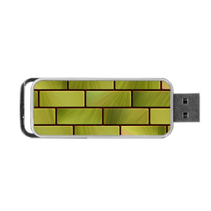 Modern Green Bricks Background Image Portable USB Flash (Two Sides)