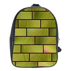 Modern Green Bricks Background Image School Bags (xl)  by Simbadda