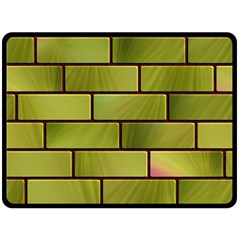 Modern Green Bricks Background Image Double Sided Fleece Blanket (large)  by Simbadda