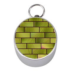 Modern Green Bricks Background Image Mini Silver Compasses by Simbadda