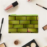 Modern Green Bricks Background Image Cosmetic Bag (XS) Front