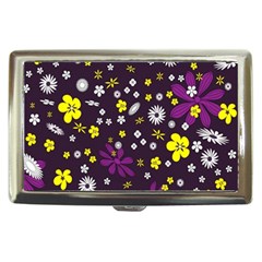 Flowers Floral Background Colorful Vintage Retro Busy Wallpaper Cigarette Money Cases by Simbadda