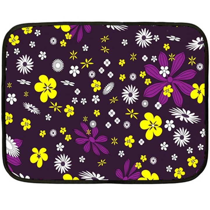 Flowers Floral Background Colorful Vintage Retro Busy Wallpaper Double Sided Fleece Blanket (Mini) 