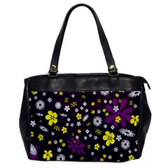 Flowers Floral Background Colorful Vintage Retro Busy Wallpaper Office Handbags by Simbadda