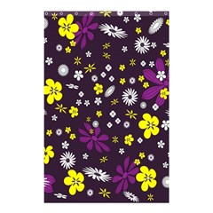 Flowers Floral Background Colorful Vintage Retro Busy Wallpaper Shower Curtain 48  X 72  (small)  by Simbadda