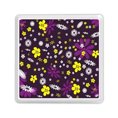 Flowers Floral Background Colorful Vintage Retro Busy Wallpaper Memory Card Reader (square)  by Simbadda