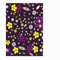 Flowers Floral Background Colorful Vintage Retro Busy Wallpaper Large Garden Flag (two Sides) by Simbadda