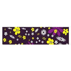 Flowers Floral Background Colorful Vintage Retro Busy Wallpaper Satin Scarf (oblong) by Simbadda