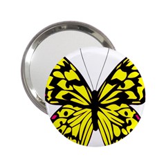 Yellow A Colorful Butterfly Image 2 25  Handbag Mirrors by Simbadda