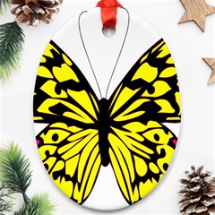 Yellow A Colorful Butterfly Image Oval Ornament (two Sides) by Simbadda