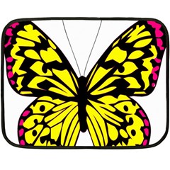 Yellow A Colorful Butterfly Image Fleece Blanket (mini) by Simbadda