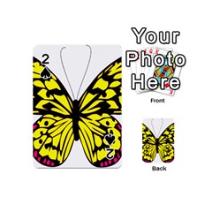 Yellow A Colorful Butterfly Image Playing Cards 54 (mini)  by Simbadda