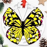 Yellow A Colorful Butterfly Image Round Filigree Ornament (Two Sides) Front