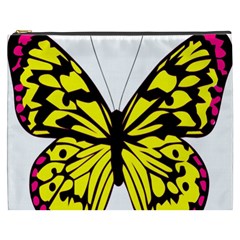 Yellow A Colorful Butterfly Image Cosmetic Bag (xxxl)  by Simbadda