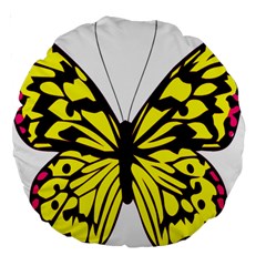 Yellow A Colorful Butterfly Image Large 18  Premium Round Cushions by Simbadda