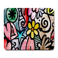 Digitally Painted Abstract Doodle Texture Large Mousepads by Simbadda