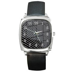 Abstract Architecture Pattern Square Metal Watch by Simbadda