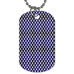 Squares Blue Background Dog Tag (one Side) by Simbadda