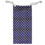 Squares Blue Background Jewelry Bag Front