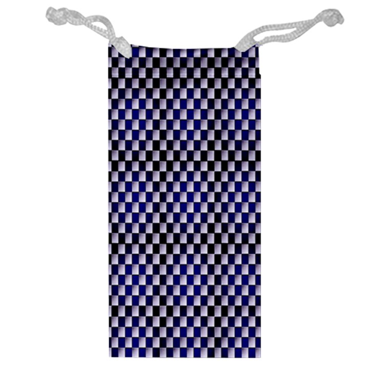 Squares Blue Background Jewelry Bag