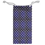 Squares Blue Background Jewelry Bag Back