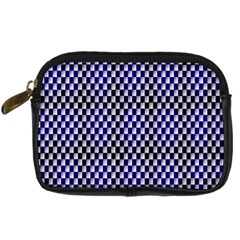 Squares Blue Background Digital Camera Cases by Simbadda