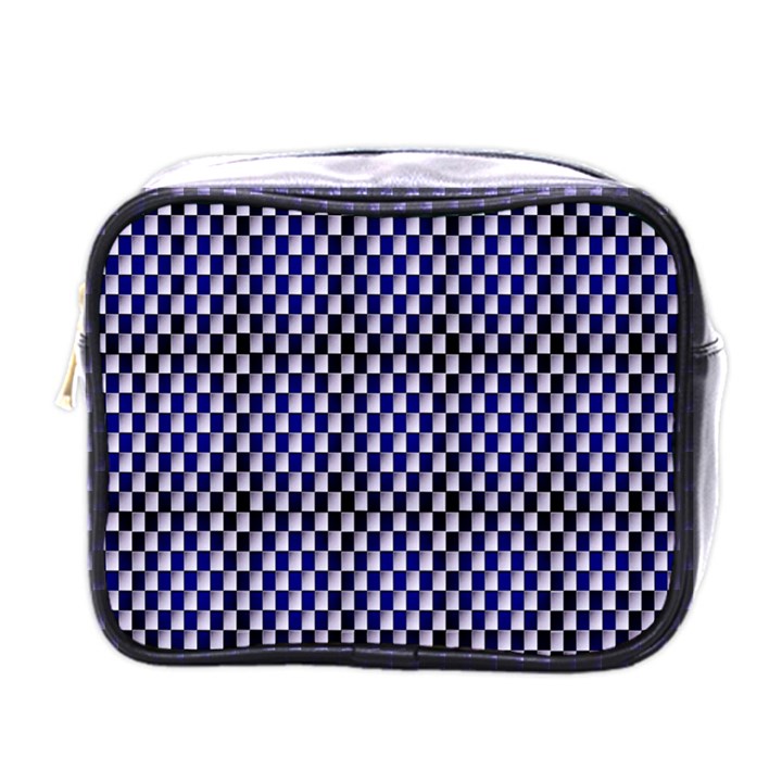 Squares Blue Background Mini Toiletries Bags