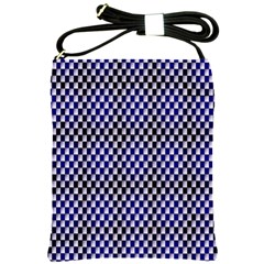 Squares Blue Background Shoulder Sling Bags by Simbadda