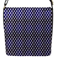 Squares Blue Background Flap Messenger Bag (s) by Simbadda