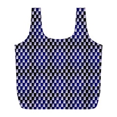 Squares Blue Background Full Print Recycle Bags (l)  by Simbadda