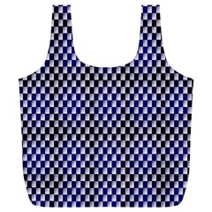 Squares Blue Background Full Print Recycle Bags (l)  by Simbadda