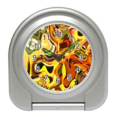 Colourful Abstract Background Design Travel Alarm Clocks by Simbadda