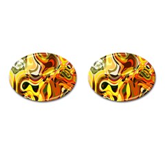 Colourful Abstract Background Design Cufflinks (oval) by Simbadda