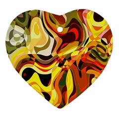 Colourful Abstract Background Design Heart Ornament (two Sides) by Simbadda