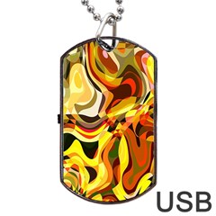 Colourful Abstract Background Design Dog Tag Usb Flash (one Side) by Simbadda