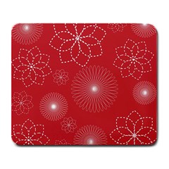 Floral Spirals Wallpaper Background Red Pattern Large Mousepads by Simbadda