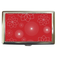 Floral Spirals Wallpaper Background Red Pattern Cigarette Money Cases by Simbadda