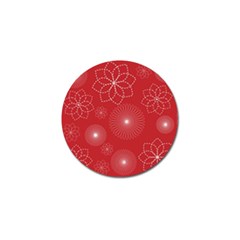 Floral Spirals Wallpaper Background Red Pattern Golf Ball Marker by Simbadda