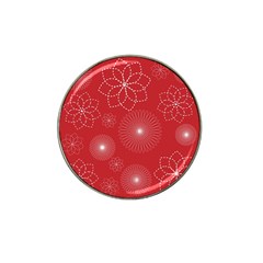 Floral Spirals Wallpaper Background Red Pattern Hat Clip Ball Marker (10 Pack) by Simbadda